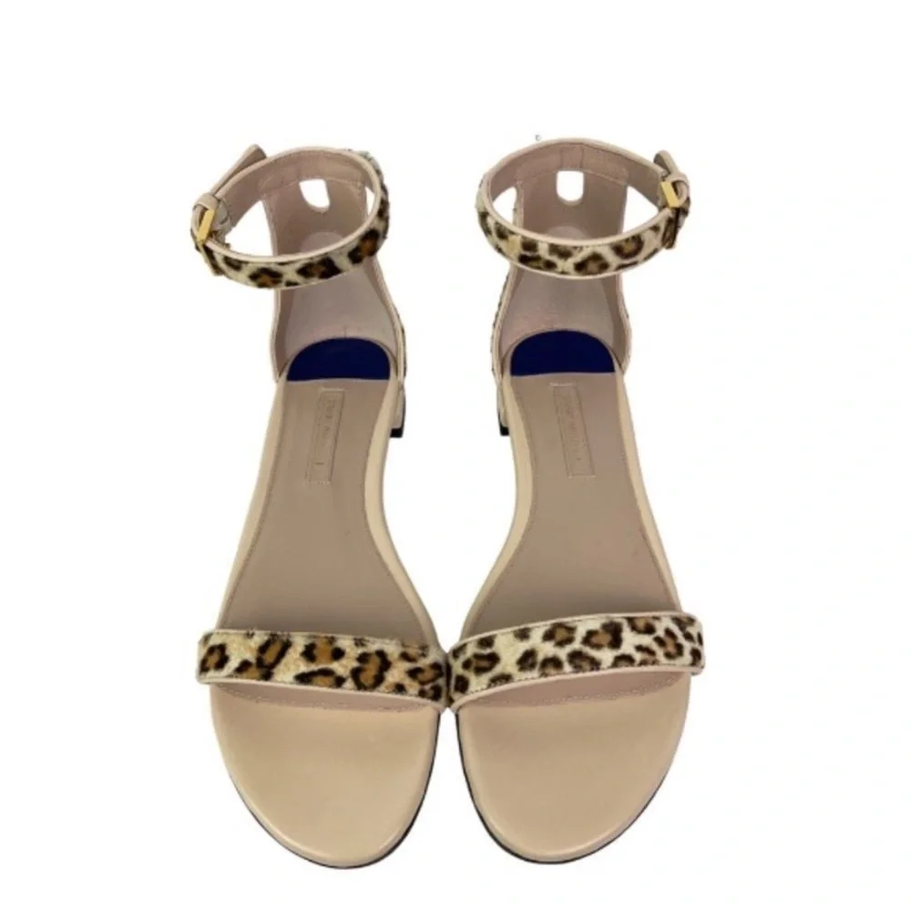 NWT. New in Box. Stuart Weitzman Leopard Print Sandals with Ankle Strap. - Picture 3 of 8